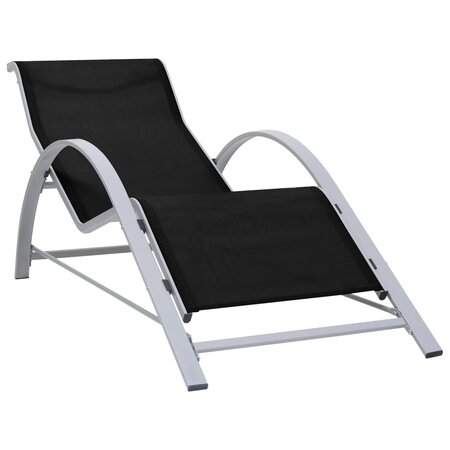 vidaXL Chaise longue textilène et aluminium noir