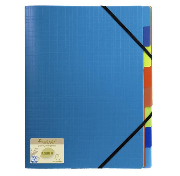 Trieur FOREVER 8 compartiments + 3 rabats en polypropylène assortis EXACOMPTA