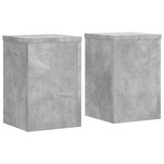 vidaXL Supports pour plantes 2 Pièces gris béton bois d'ingénierie