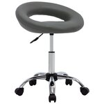 Chaise fauteuil siège de travail roulante similicuir gris 02_0024077