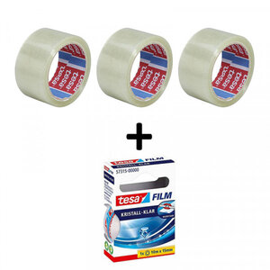 Lot de 3 rubans emballage adhésif transparent tesa + 1 ruban adhésif invisible
