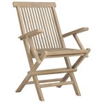 vidaXL Salon de jardin 5 Pièces gris bois de teck massif