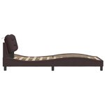 vidaXL Cadre de lit avec tête de lit Marron foncé 90x200 cm Tissu