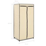 vidaXL Garde-robe Crème 75x50x160 cm