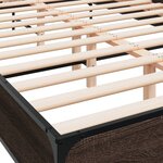 vidaXL Cadre de lit chêne marron 160x200 cm bois d'ingénierie et métal