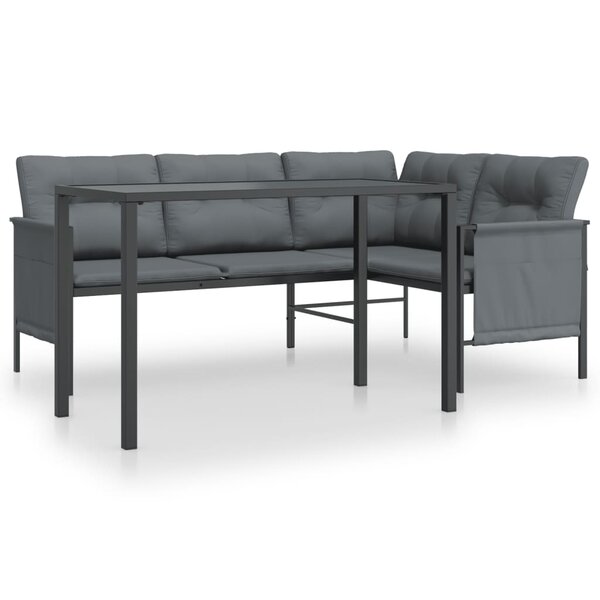 vidaXL Ensemble à manger de jardin 2 Pièces anthracite acier