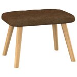 vidaXL Chaise de relaxation avec tabouret Marron Tissu