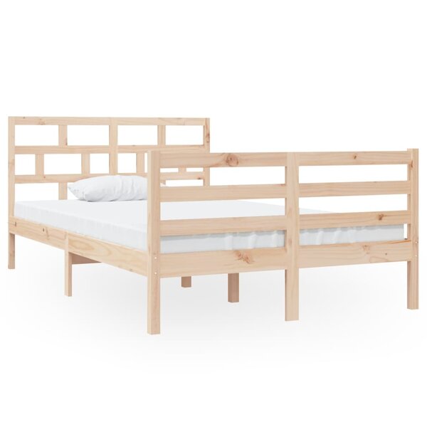 vidaXL Cadre de lit 120x190 cm Petit double Bois massif