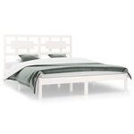 vidaXL Cadre de lit Blanc Bois de pin massif 160x200 cm