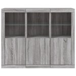 vidaXL Buffets avec lumières LED 3 Pièces sonoma gris bois d'ingénierie