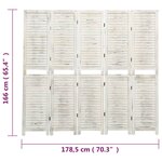 vidaXL Cloison de séparation 5 panneaux Blanc antique 178 5x166cm Bois