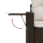 vidaXL Salon de jardin avec coussins 7 Pièces marron résine tressée