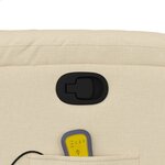 vidaXL Fauteuil de massage inclinable Crème Tissu