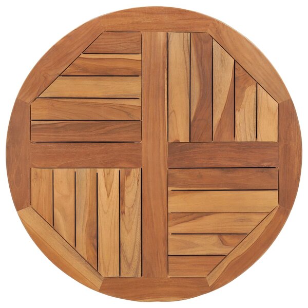 vidaXL Dessus de table Bois de teck solide Rond 2 5 cm 70 cm