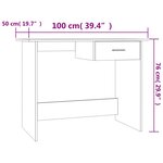 vidaXL Bureau Gris béton 100x50x76 cm Bois d’ingénierie