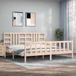 vidaXL Cadre de lit avec tête de lit 200x200 cm bois massif