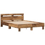 vidaXL Cadre de lit en bois Bois ancien Bois massif récupéré 140 x 200 cm