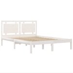 vidaXL Cadre de lit Blanc Bois massif 180x200 cm Super King