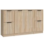 vidaXL Buffets 3 Pièces Chêne sonoma Bois d'ingénierie