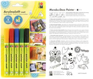 feutre acrylique 'Deco Painter mat' blister de 5 MARABU