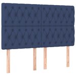vidaXL Sommier à lattes de lit avec matelas Bleu 140x200 cm Tissu