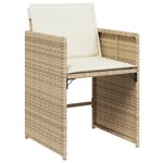 vidaXL Ensemble à manger de jardin et coussins 17 Pièces beige
