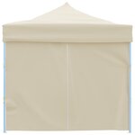 vidaXL Tente de réception pliable avec 8 parois 3x9 m Blanc cassé