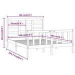 vidaXL Cadre de lit Bois de pin massif 160x200 cm