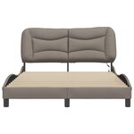 vidaXL Cadre de lit avec lumières LED taupe 120x200 cm tissu