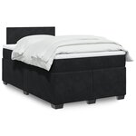 vidaXL Sommier à lattes de lit avec matelas noir 120x190 cm velours