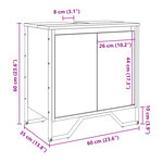 vidaXL Armoire lavabo de salle de bain noir 60x35x60 cm