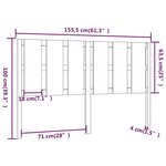 vidaXL Tête de lit Marron miel 155 5x4x100 cm Bois massif de pin