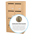 Bloc collectif leabox.com  2x4  grade 3  simple face  Intérieur  fixation murale  Beige RAL 1001 finition brillante
