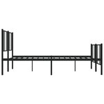 vidaXL Cadre de lit métal avec tête de lit/pied de lit noir 200x200 cm