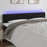 vidaXL Tête de lit à LED Noir 180x7x78/88 cm Velours