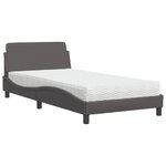 vidaXL Lit avec matelas gris 100x200 cm similicuir