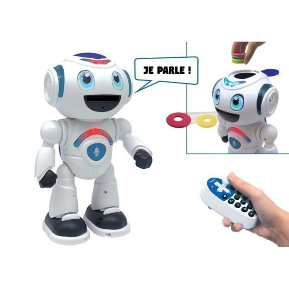 Powerman® Robot Programmable avec Quiz, Musique, Jeux, lancer de disque,  histoires et télécommande (Français) au meilleur prix