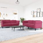 vidaXL Ensemble de canapés 2 Pièces rouge bordeaux velours