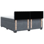 vidaXL Sommier à lattes de lit et matelas Gris foncé 200x200cm Velours