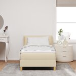 Lit à ressorts vidaXL avec matelas crème 90x200 cm en tissu