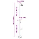 vidaXL Douche solaire extérieure avec robinet 217 cm 20 L