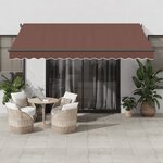 vidaXL Auvent rétractable automatique avec LED marron 400x350 cm