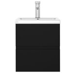vidaXL Armoire d'évier avec lavabo intégré Noir Aggloméré