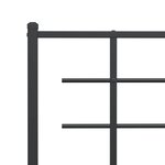 vidaXL Cadre de lit métal avec tête de lit noir 90x190 cm