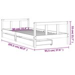 vidaXL Cadre de lit enfant avec tiroirs noir 90x200 cm bois pin massif