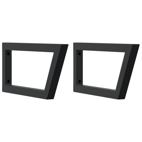 vidaXL Supports d'étagères pour lavabo 2 Pièces noir trapèze acier