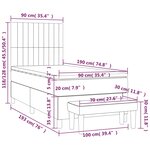 vidaXL Sommier à lattes de lit avec matelas Taupe 90x190 cm Tissu