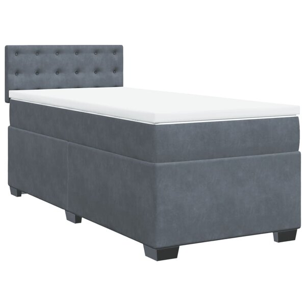 vidaXL Sommier à lattes de lit avec matelas Gris foncé 100x200 cm
