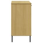 vidaXL Buffet avec pieds en métal Marron 113x40x77 cm Bois massif OSLO
