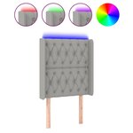 vidaXL Tête de lit à LED Gris clair 83x16x118/128 cm Tissu
